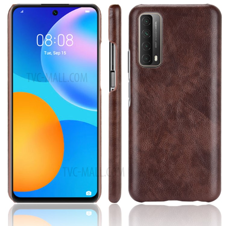 Litchi Texture PU Leather+PC Mobile Casing for Huawei P Smart 2021 / Y7a - Brown-1
