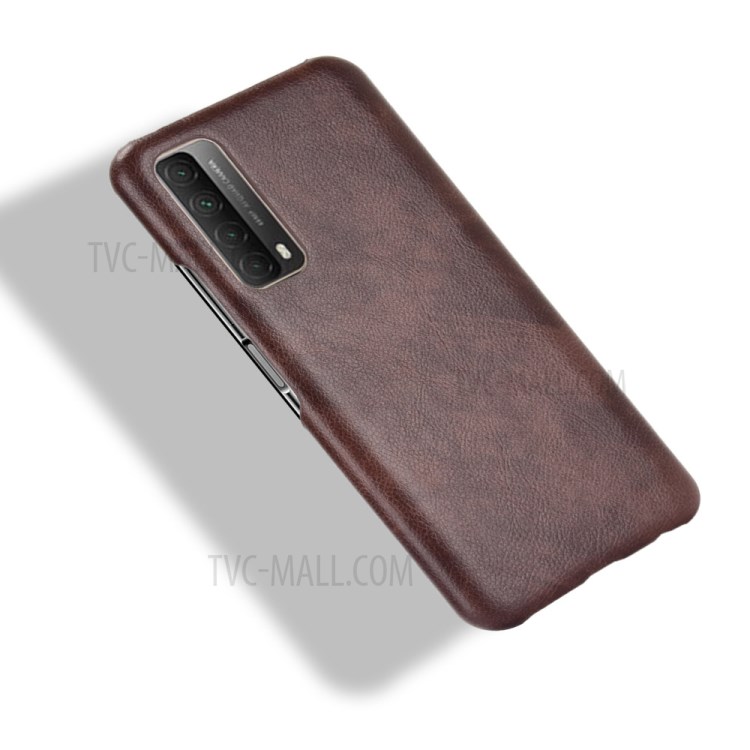 Litchi Texture PU Leather+PC Mobile Casing for Huawei P Smart 2021 / Y7a - Brown-4
