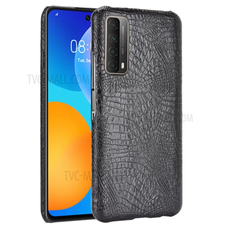Crocodile Texture PC + PU Leather Phone Case Cover for Huawei P smart 2021 / Y7a - Black-1