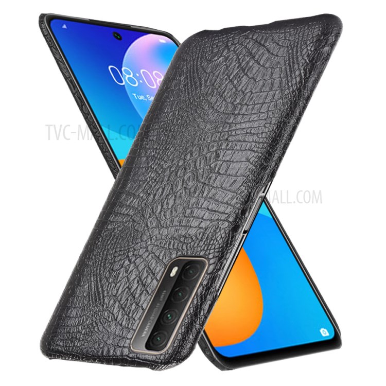 Crocodile Texture PC + PU Leather Phone Case Cover for Huawei P smart 2021 / Y7a - Black-2