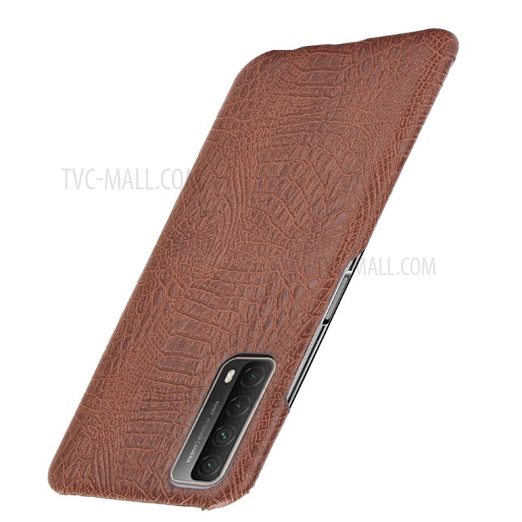 Crocodile Texture PC + PU Leather Phone Case Cover for Huawei P smart 2021 / Y7a - Brown-3
