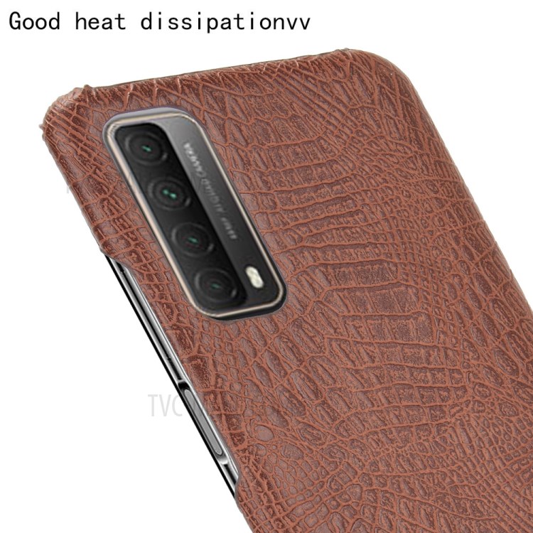 Crocodile Texture PC + PU Leather Phone Case Cover for Huawei P smart 2021 / Y7a - Brown-5