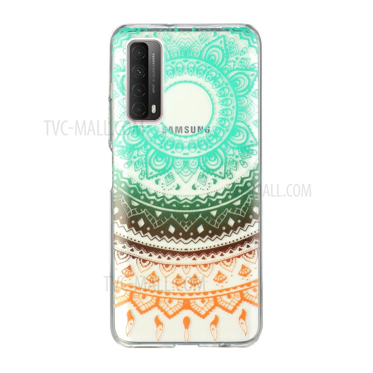 Pattern Printing Cover High Quality 1.5mm TPU Case for Huawei P Smart 2021 / Y7a - Colorful Mandala Flower-1