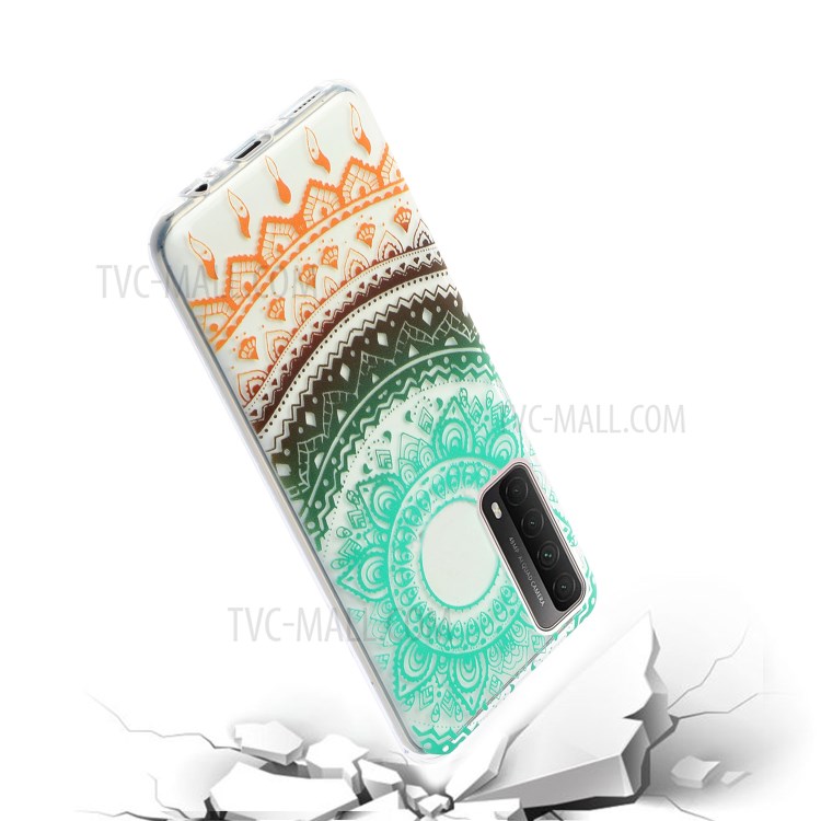 Pattern Printing Cover High Quality 1.5mm TPU Case for Huawei P Smart 2021 / Y7a - Colorful Mandala Flower-4