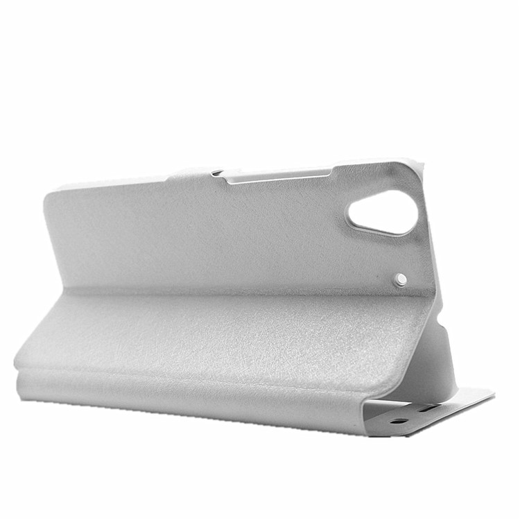 Silk Texture Dual Window Leather Shell for Huawei Y6II / Honor 5A - White-5