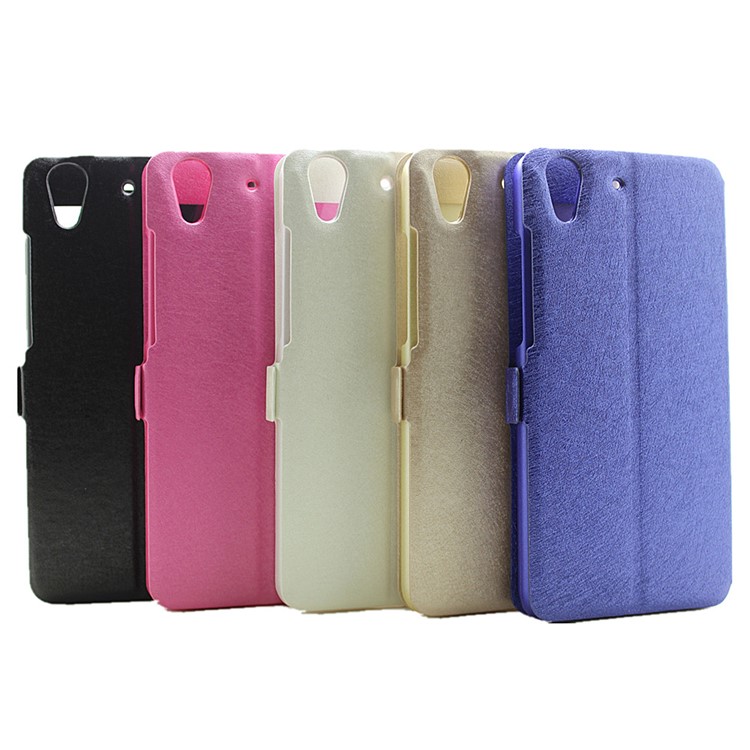 Silk Texture Dual Window Leather Shell for Huawei Y6II / Honor 5A - White-7
