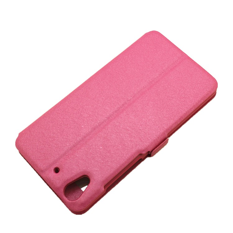Silk Texture Dual Window Leather Stand Case for Huawei Y6II / Honor 5A - Rose-7