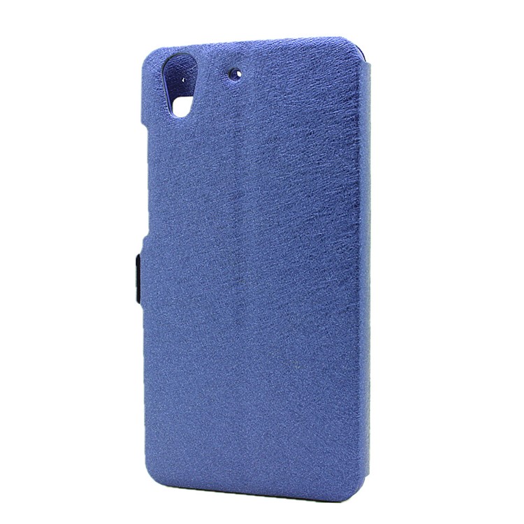 Silk Texture Dual Window Leather Phone Cover for Huawei Y6II / Honor 5A - Blue-3
