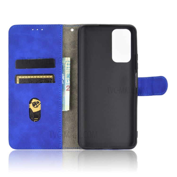 Stand Wallet Leather Skin-feeling Phone Case for Honor 10X Lite - Blue-3