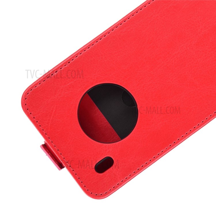 Vertical Flip Crazy Horse Texture Leather Phone Cover Case with Card Slot for Huawei Y9a/Enjoy 20 Plus 5G - Red-2