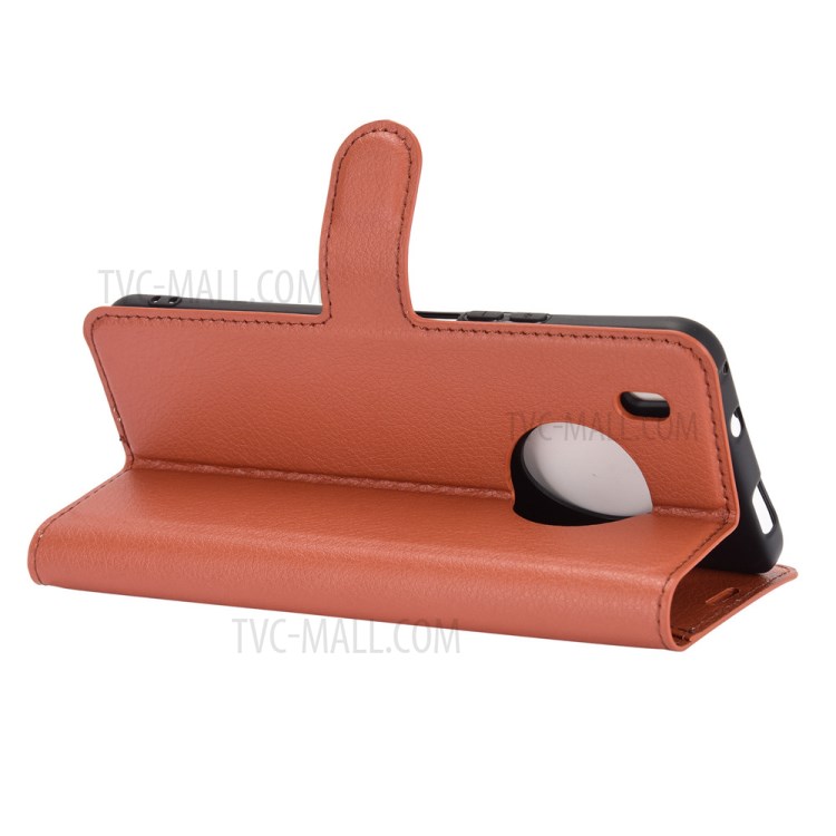 Litchi Texture Leather Wallet Phone Protective Cover for Huawei Y9a / Enjoy 20 Plus 5G - Brown-4