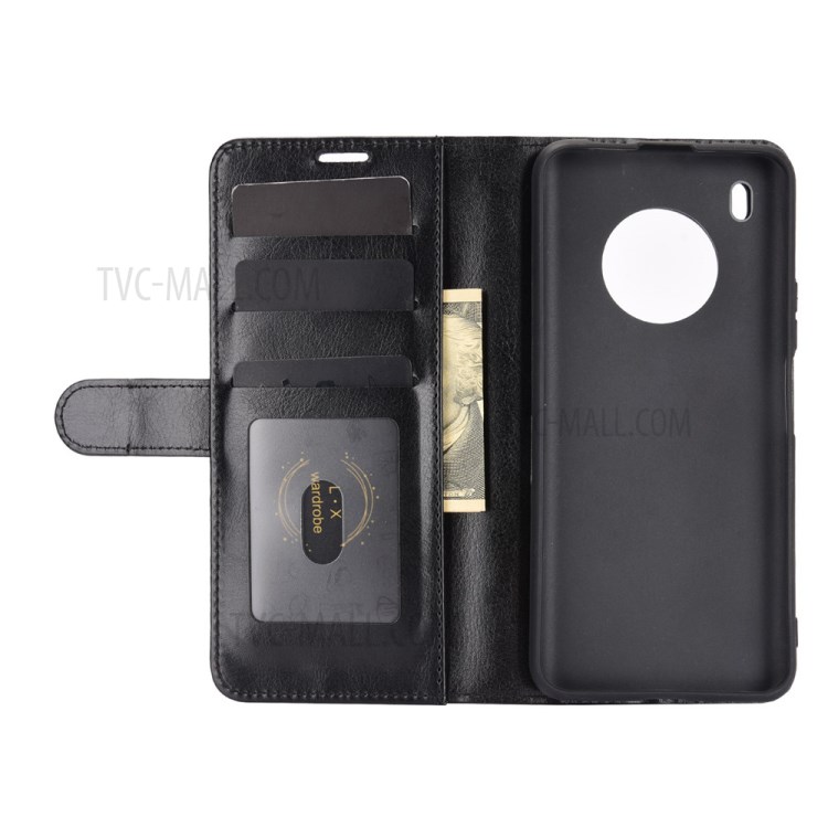 For Huawei Y9a / Enjoy 20 Plus 5G Cover Crazy Horse Texture Leather Wallet Case with Stand - Black-4