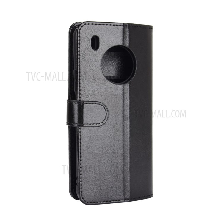For Huawei Y9a / Enjoy 20 Plus 5G Cover Crazy Horse Texture Leather Wallet Case with Stand - Black-7