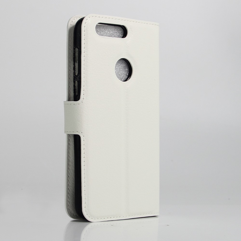 Litchi Texture Flip Leather Wallet Cover for Huawei Honor 8 - White-3