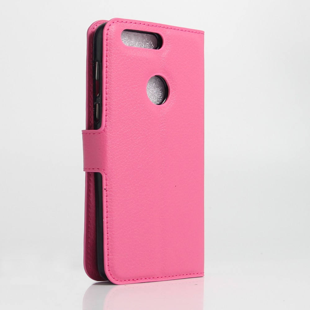 Litchi Skin PU Leather Stand Case for Huawei Honor 8 - Rose-3