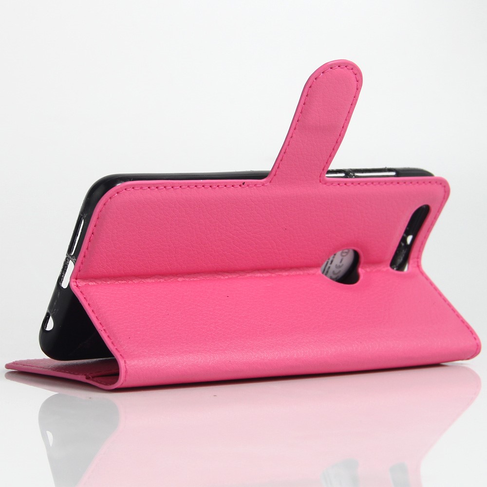 Litchi Skin PU Leather Stand Case for Huawei Honor 8 - Rose-6