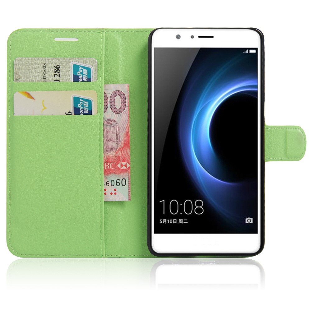 Lychee Skin Flip Leather Phone Case for Huawei Honor 8 - Green-5