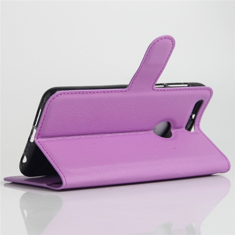 Litchi Skin Leather Case with Card Slots for Huawei Honor 8 - Purple-6