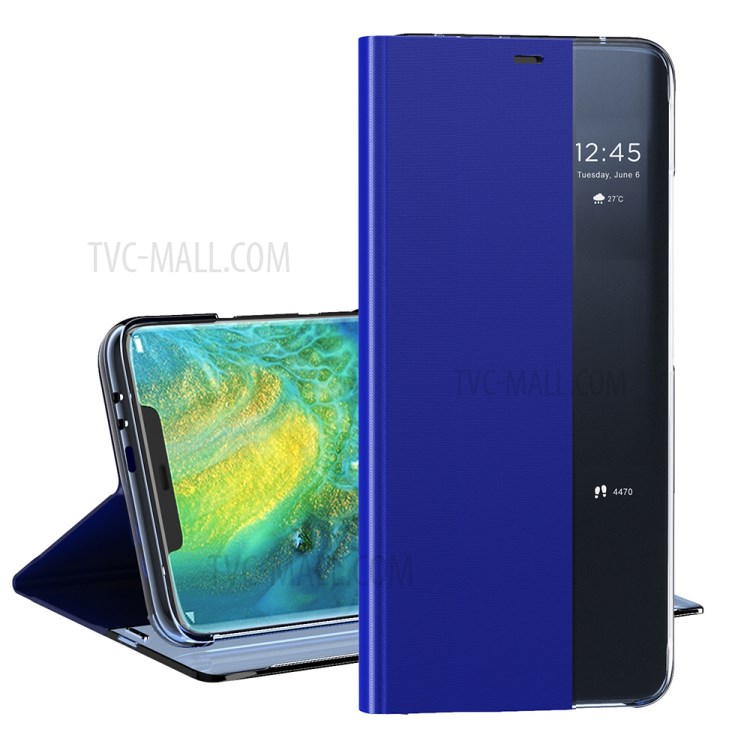 Für Huawei Mate 40 Pro Leder -handy -hülle -ansichts -fensterstand Cover - Himmelblau-4