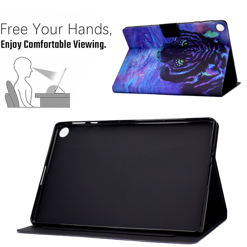 TPU + PU Leather Pattern Printing Stand Tablet Case for Huawei MatePad T10S/T10 - Tiger-2