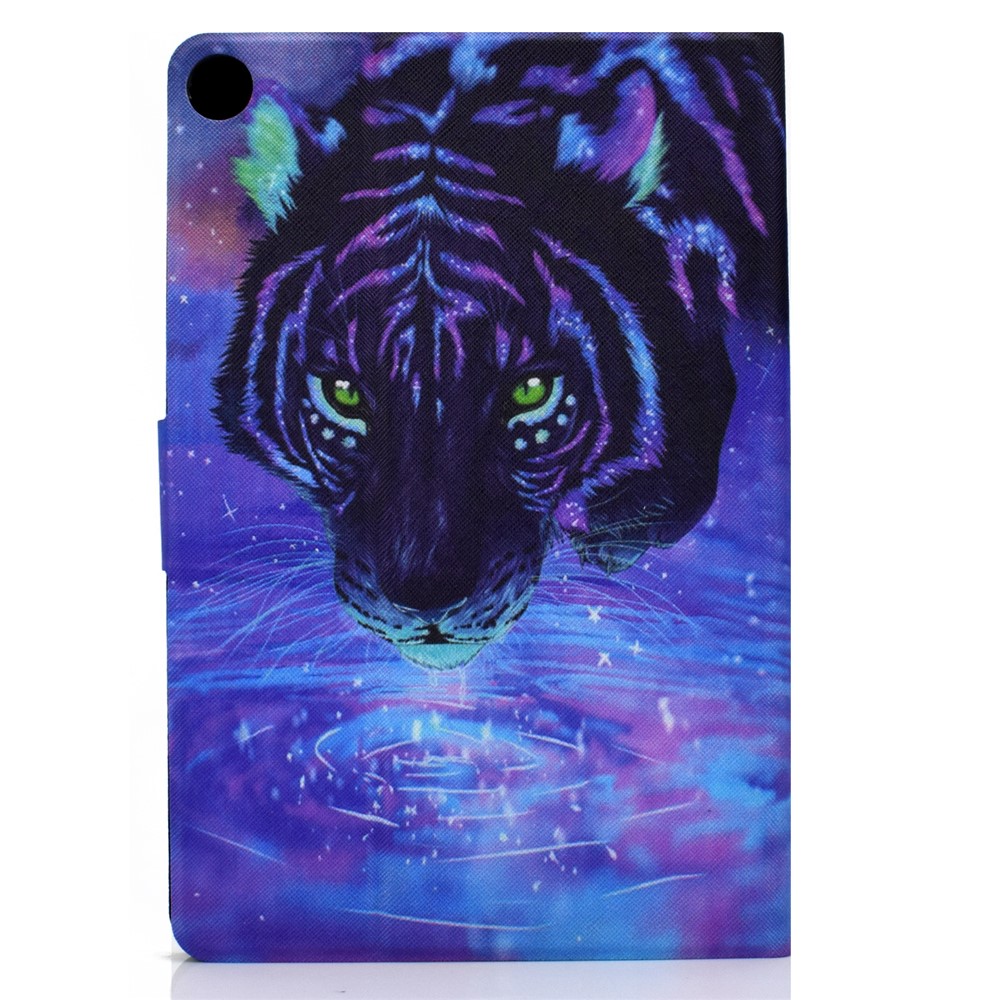 TPU + PU Leather Pattern Printing Stand Tablet Case for Huawei MatePad T10S/T10 - Tiger-4