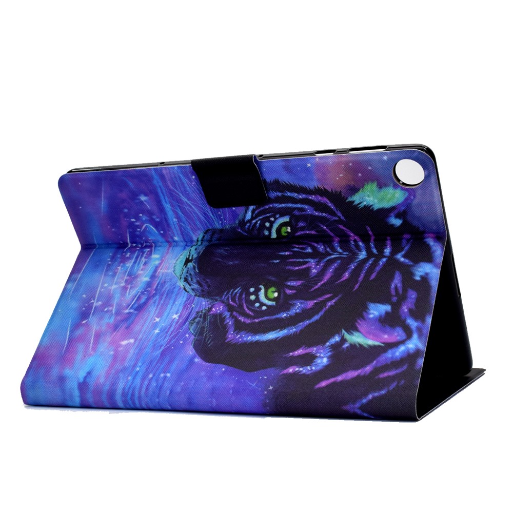 TPU + PU Leather Pattern Printing Stand Tablet Case for Huawei MatePad T10S/T10 - Tiger-5