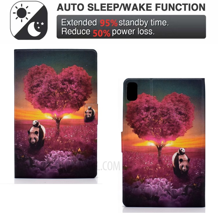 Full Protection Pattern Printing Leather Stand Tablet Case for Huawei MatePad 10.4 (2020)/Honor V6 - Pandas and Tree-2