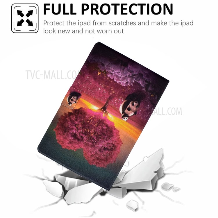 Full Protection Pattern Printing Leather Stand Tablet Case for Huawei MatePad 10.4 (2020)/Honor V6 - Pandas and Tree-9