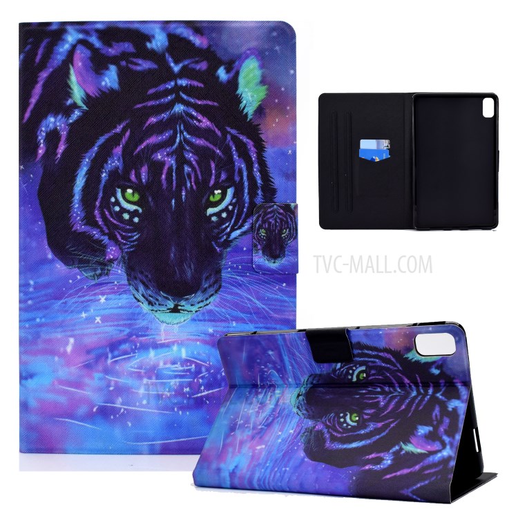 Full Protection Pattern Printing Leather Stand Tablet Case for Huawei MatePad 10.4 (2020)/Honor V6 - Tiger-1