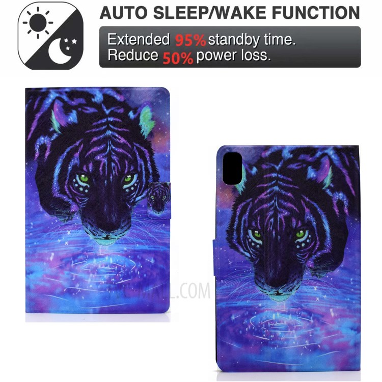 Full Protection Pattern Printing Leather Stand Tablet Case for Huawei MatePad 10.4 (2020)/Honor V6 - Tiger-2