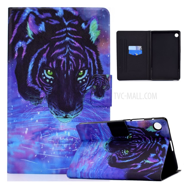 Pattern Printing TPU + PU Leather Tablet Case for Huawei MatePad T8 - Tiger-1