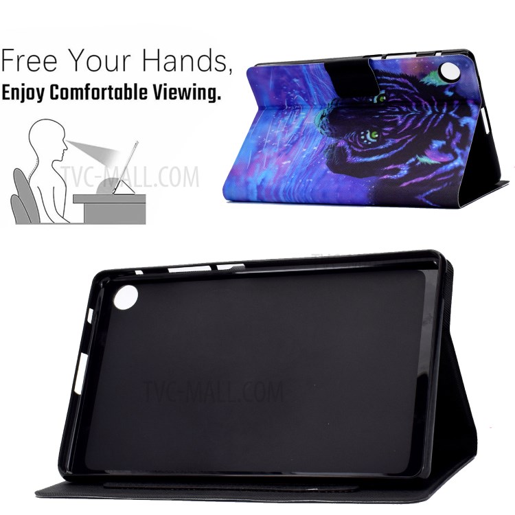Pattern Printing TPU + PU Leather Tablet Case for Huawei MatePad T8 - Tiger-2