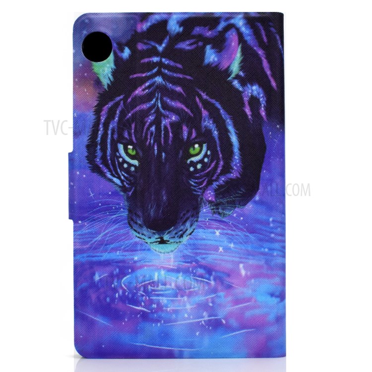 Pattern Printing TPU + PU Leather Tablet Case for Huawei MatePad T8 - Tiger-4