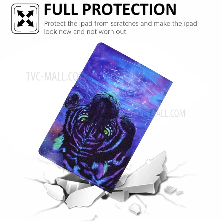 Pattern Printing TPU + PU Leather Tablet Case for Huawei MatePad T8 - Tiger-8