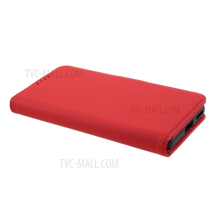 Auto-absorbed Liquid Silicone Feel Leather Wallet Case for Huawei Mate 40 - Red-4