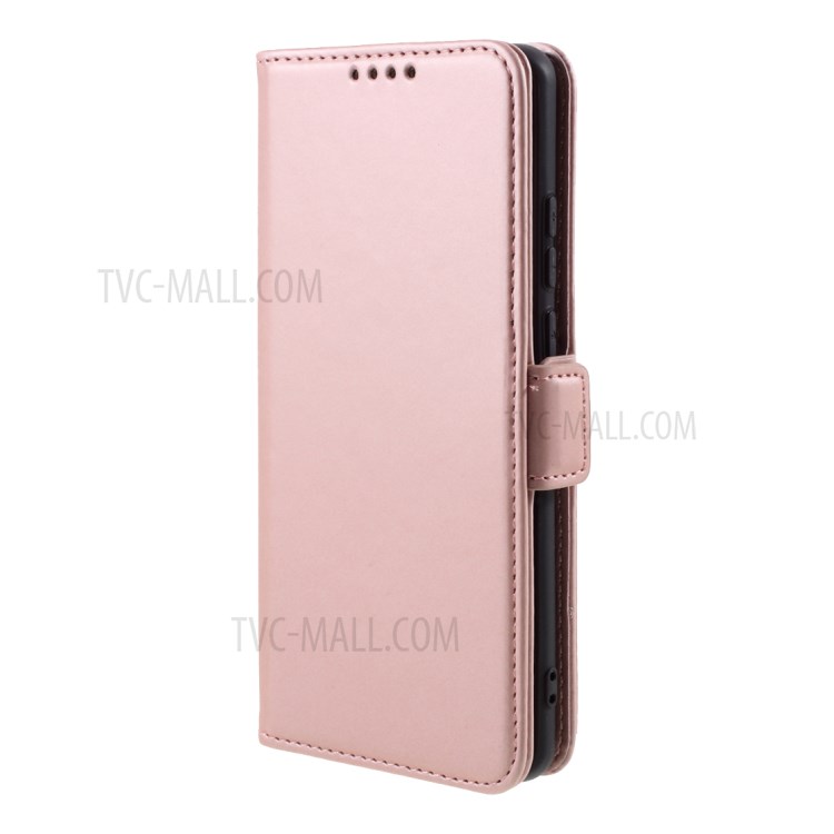 Auto-absorbed Liquid Silicone Feel Leather Wallet Case for Huawei Mate 40 - Rose Gold-2