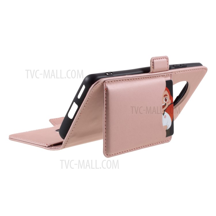 Auto-absorbed Liquid Silicone Feel Leather Wallet Case for Huawei Mate 40 - Rose Gold-8