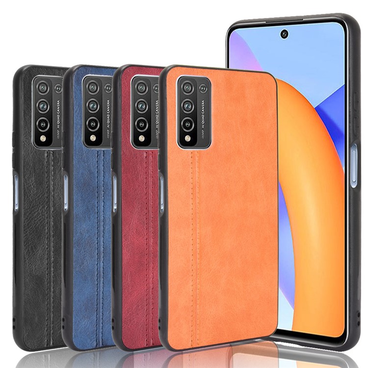 PU Leather Coated PC + TPU Hybrid Mobile Phone Case for Honor 10X Lite - Black-7