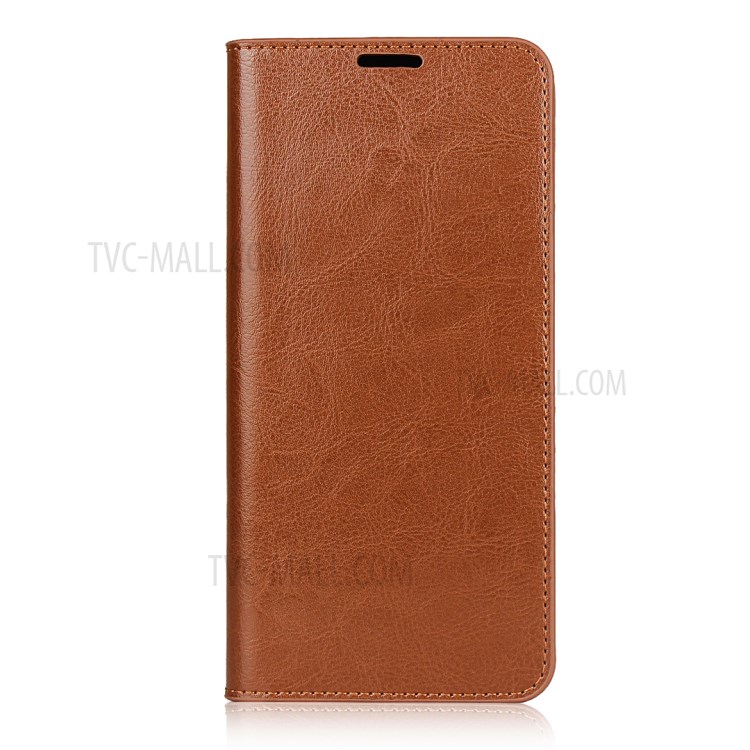 Crazy Horse Genuine Leather Wallet Stand Case for Huawei P Smart 2021 / Y7a - Light Brown-3