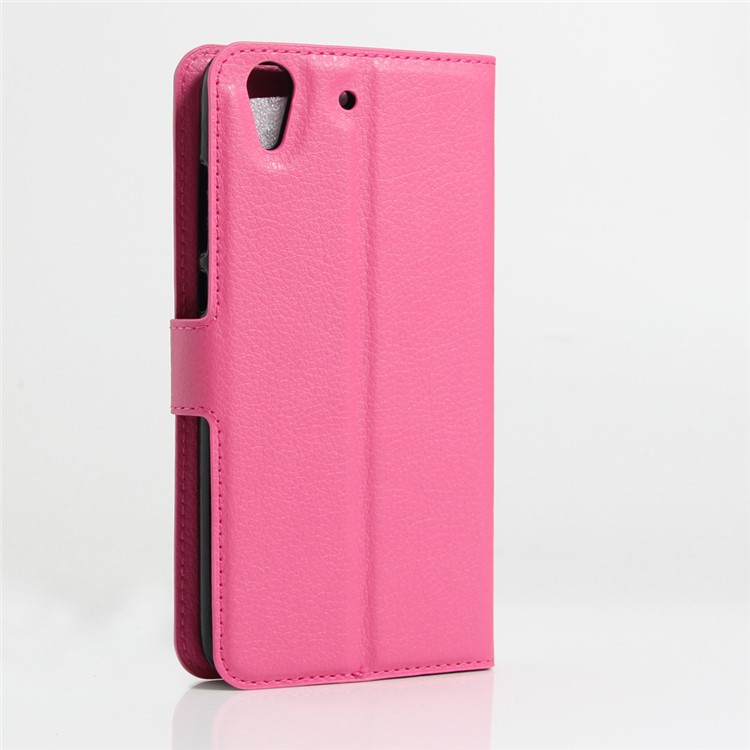 Litchi Texture Flip Leather Phone Case for Huawei Honor 5A / Y6 II - Rose-3