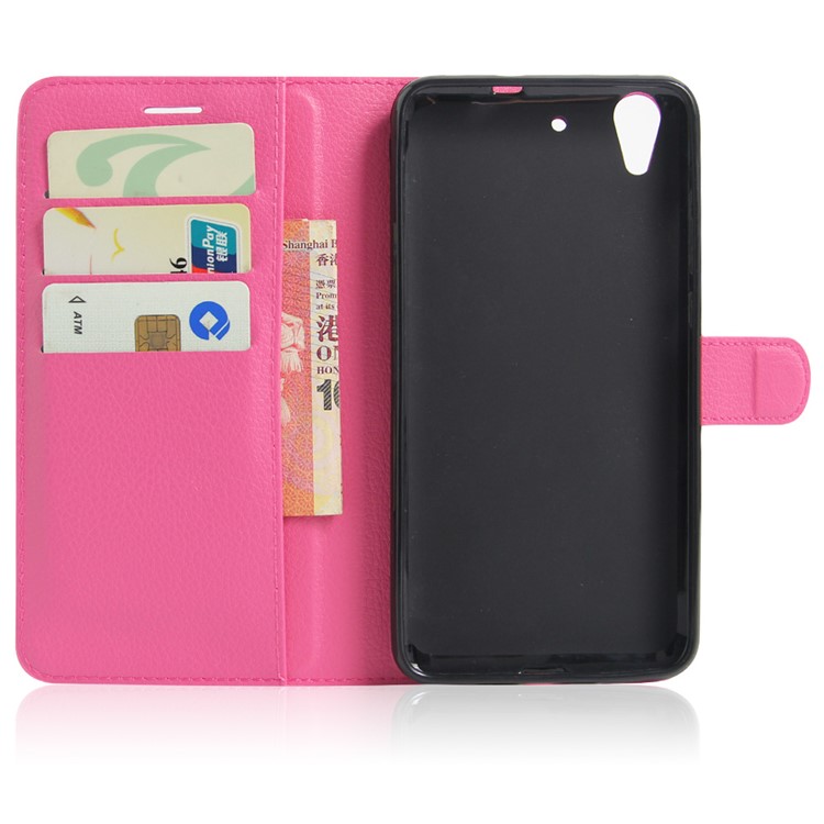Litchi Texture Flip Leather Phone Case for Huawei Honor 5A / Y6 II - Rose-4