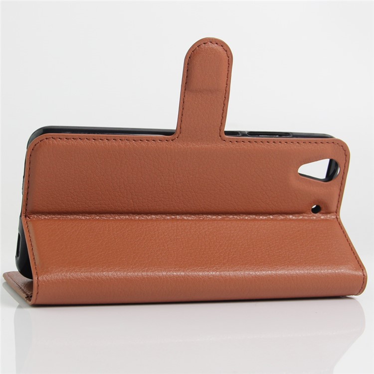 Litchi Skin Wallet Stand Leather Case for Huawei Honor 5A / Y6 II - Brown-6