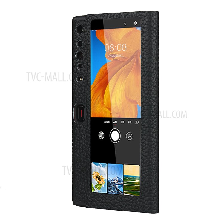 Litchi Texture View Window Genuine Leather Case for Huawei Mate Xs - Black-4