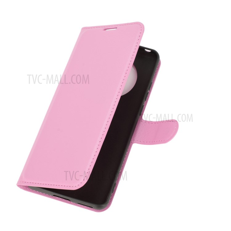 Litchi Texture Leather Wallet Phone Protective Cover for Huawei Mate 40 Pro Plus - Pink-6
