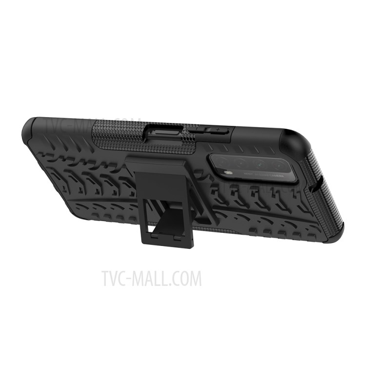 2 in 1 Cool Tyre for Huawei P smart 2021/Y7a Kickstand Protector PC + TPU Hybrid Case - Black-6
