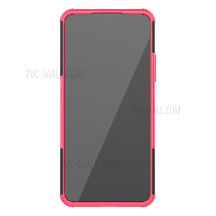 2 in 1 Cool Tyre for Huawei P smart 2021/Y7a Kickstand Protector PC + TPU Hybrid Case - Rose-4
