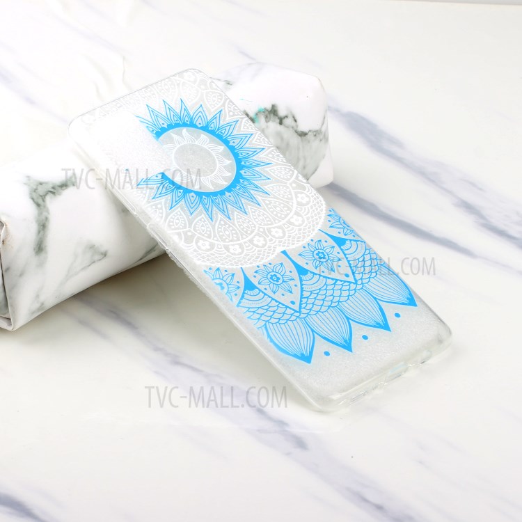 Pattern Printing TPU Phone Case High Transmittance Phone Shell for Huawei P Smart 2021 / Huawei Y7a - Blue Mandala Flower-6