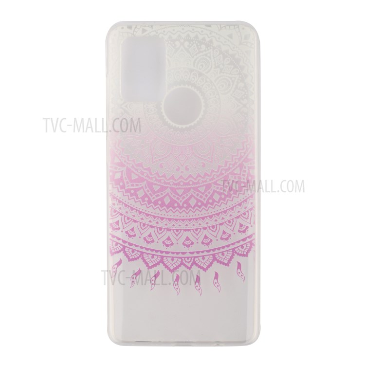 Pattern Printing TPU Phone Case High Transmittance Phone Shell for Huawei P Smart 2021 / Huawei Y7a - Pink Mandala Flower-2
