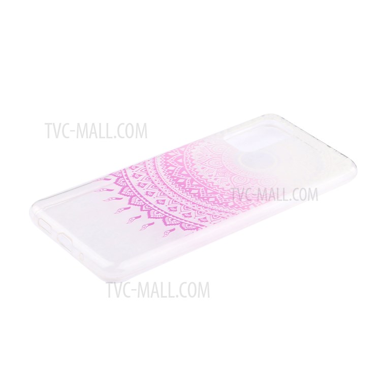 Pattern Printing TPU Phone Case High Transmittance Phone Shell for Huawei P Smart 2021 / Huawei Y7a - Pink Mandala Flower-4
