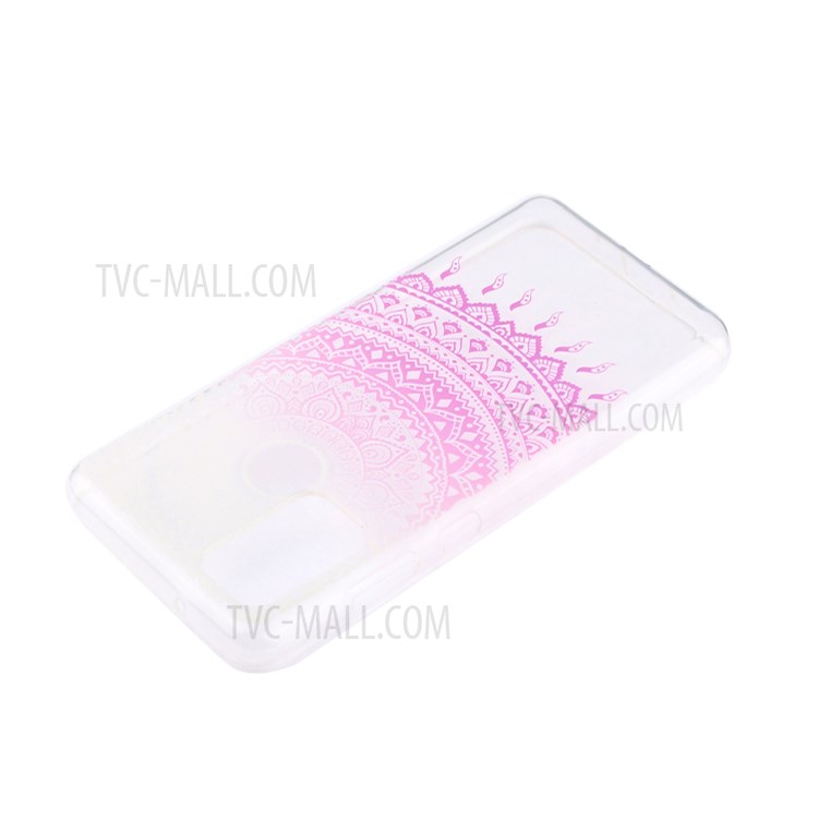 Pattern Printing TPU Phone Case High Transmittance Phone Shell for Huawei P Smart 2021 / Huawei Y7a - Pink Mandala Flower-5